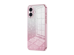Capa Para Iphone 16 - Glitter Degradê - Acabamento Eletroplaqueado