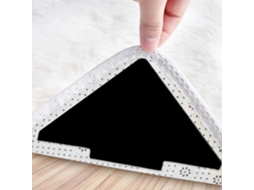 Rebe cinta de Alfombra, 10 Piezas de Paro Antideslizante Doble Cara Reutilizable Lavable para Pisos de Madera, Baldosas Y Alfombras (negro)