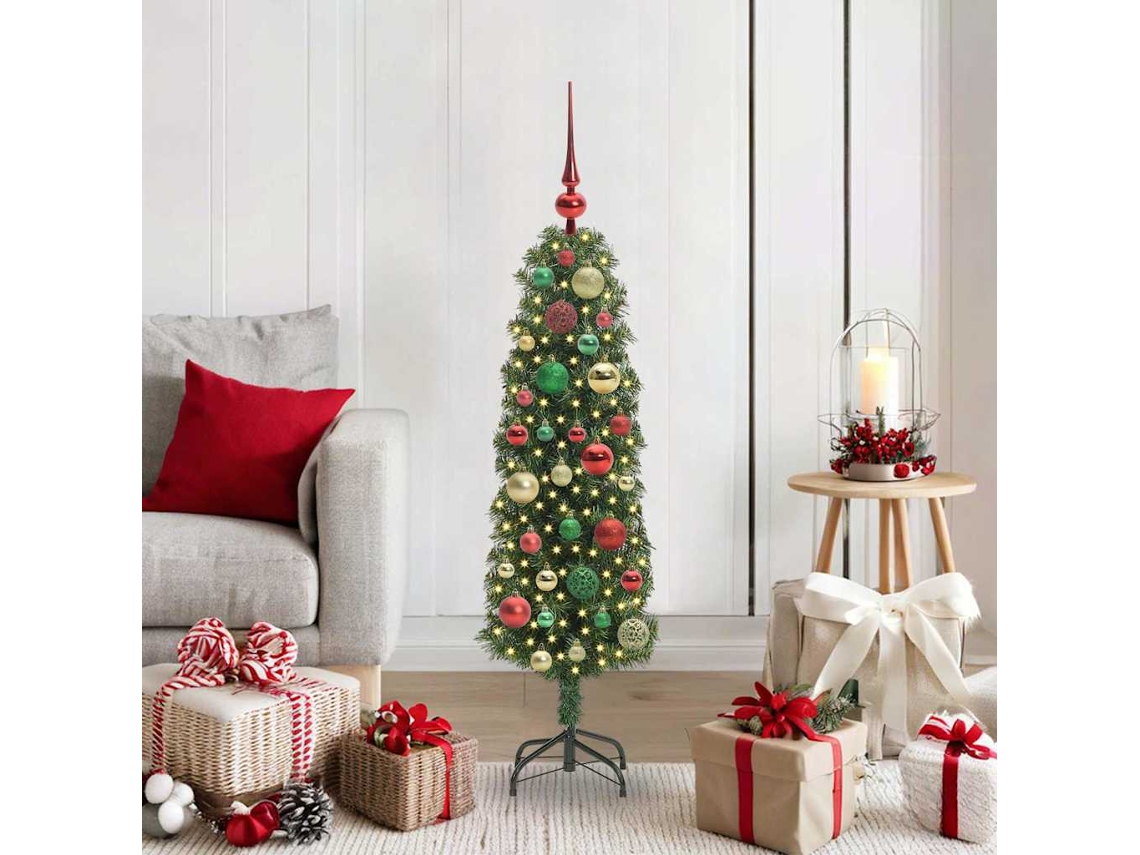 Vidaxl Árvore De Natal Artificial Verde 120 Cm Pvc E Aço E Plástico