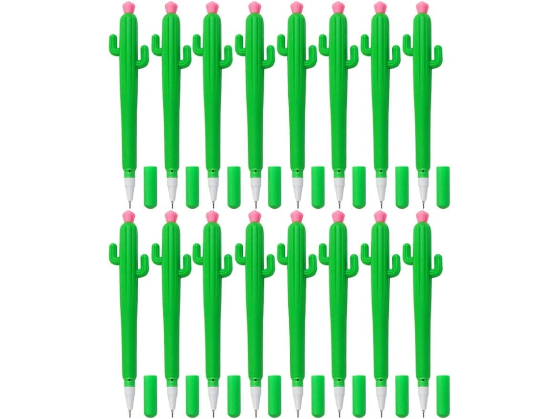 Conjunto De 25 Canetas Esferográficas Gleavi Com Design Cactos E
