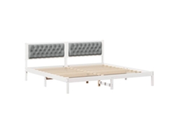Estrutura da Cama com Cabeceira Cinzento Claro 200x200 cm MAISON EXCLUSIVE