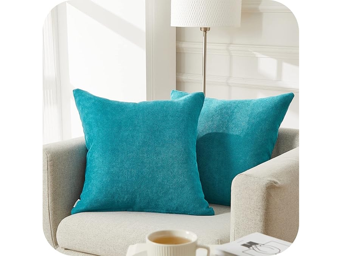 Conjunto De 2 Capas De Almofada 40x40 Cm Capa De Almofada Decorativa De Chenille Para Sofá Decoração De Quarto Quadrada Cor Sólida Para Cadeira, Carro