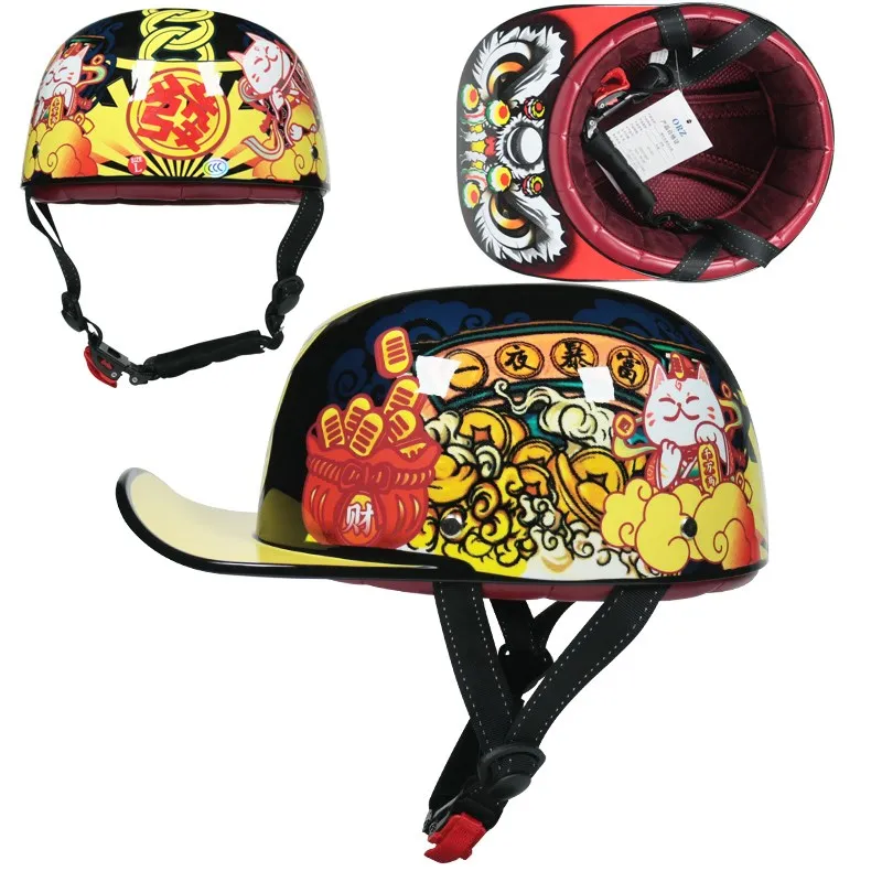 (s) Capacete Retrô Para Motocicleta/boné De Beisebol