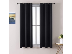 Cortinas Com Ilhós Para Quarto E Sala De Estar - Jogo De 2 Painéis Com Isolamento Térmico E Cortinas Blackout 107 X 160 Cm Ee