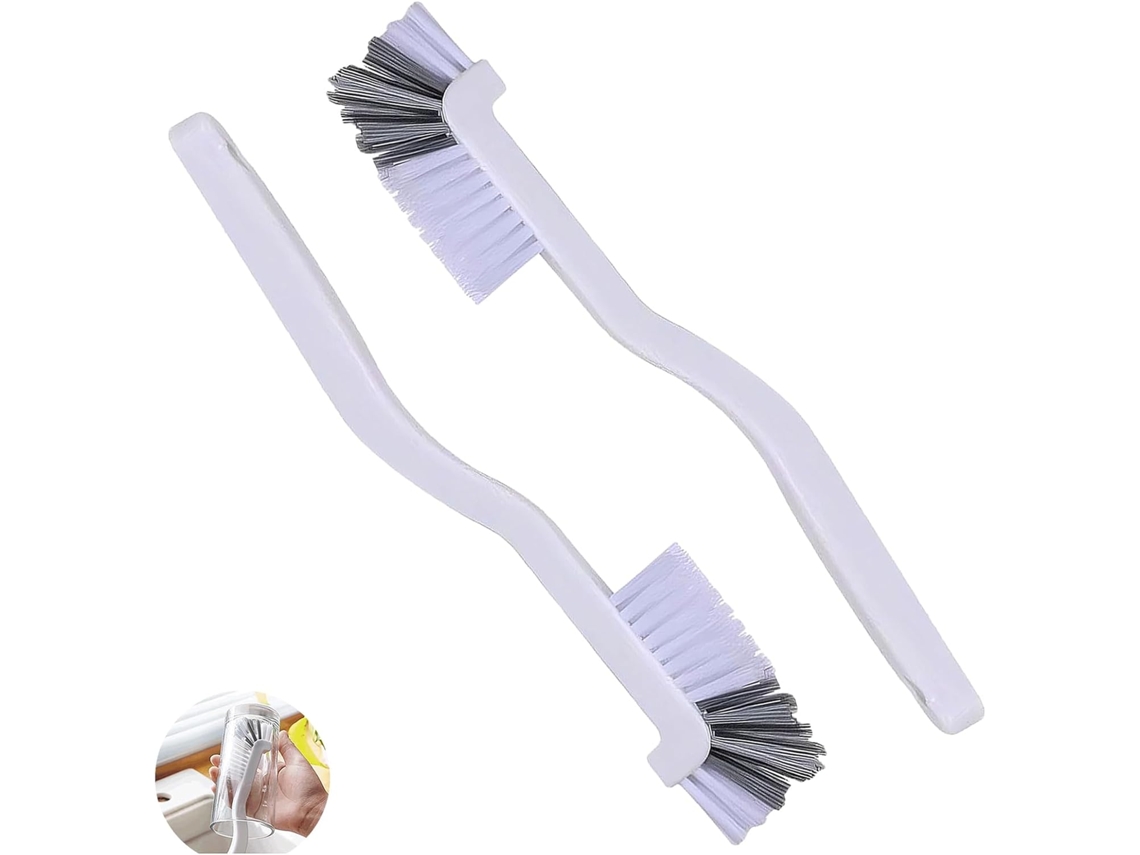 Conjunto Com Duas Mini Escovas De Lavar Louça Brancas, Escovas Multifuncionais Para A Cozinha, Limpeza