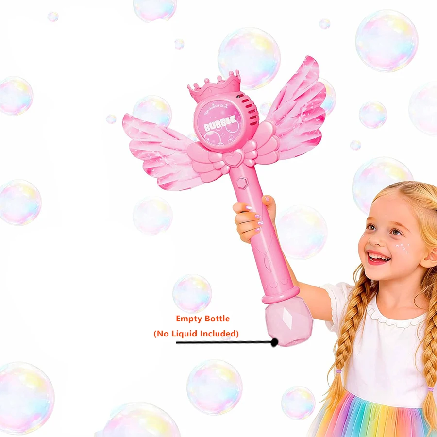 (rosa) Máquina De Bolhas De Sabão Automática Para Menina Princesa Com Bateria Recarregável