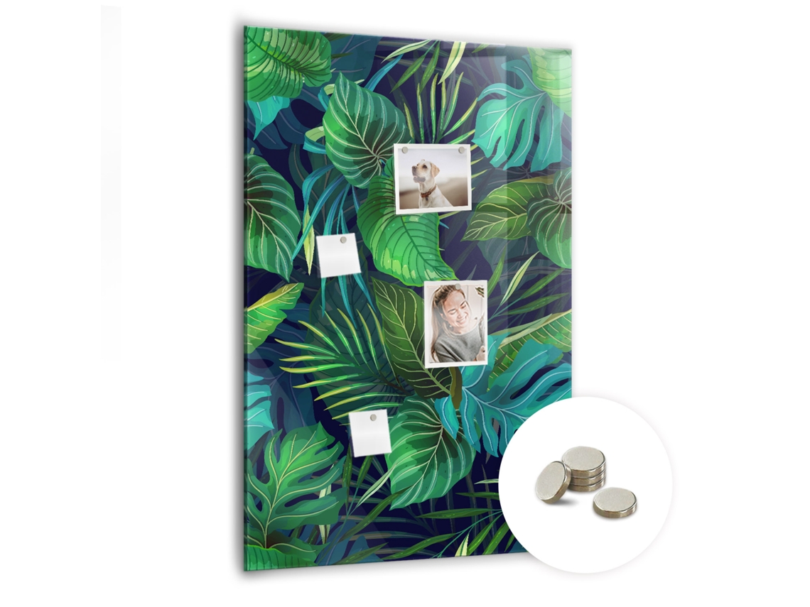 Lousa Magnética Folhas Exóticas Grandes Para O Escritório Espelharte (70x100 Cm)