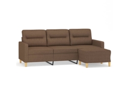 Maison Exclusive - Sofá De 3 Lugares Com Apoio De Pés 180 Cm Tecido Castanho