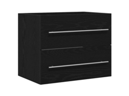Gabinete para Pia de Banheiro Carvalho Preto 60x38,5x48 Cm Madeira Engenheirada MAISON EXCLUSIVE