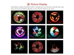 Luz De Roda De Bicicleta Com 64 Leds, Alta Definição, Para Raios De Bicicleta, Com Motor Programável, Display Rgb E Recarregável. Aquaforge
