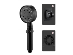2026-ducha De Mão De Alta Pressão Com 5 Modos E Interruptor On/off, Material Abs Resistente, Instalação Fácil Hkr Con Base Negro