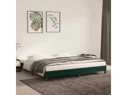 Vidaxl Estrutura de Cama Sem Colchão 200x200 Cm Veludo Verde escuro