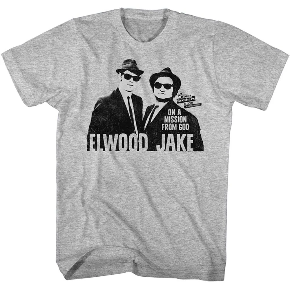 Rockinstone The Blues Brothers Movie Mission From God Heather Gray Adult T-shirt Size:s