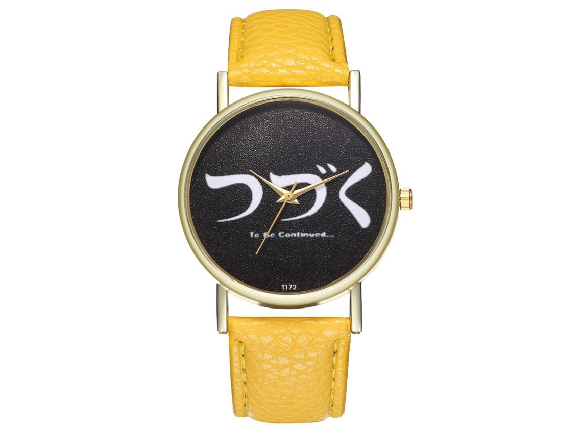 Relógio de quartzo unissex elegante e casual, presente estiloso (amarelo)