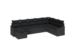 Maison Exclusive - Conjunto De Sofás Com Almofada 8 Pcs Vime Pe