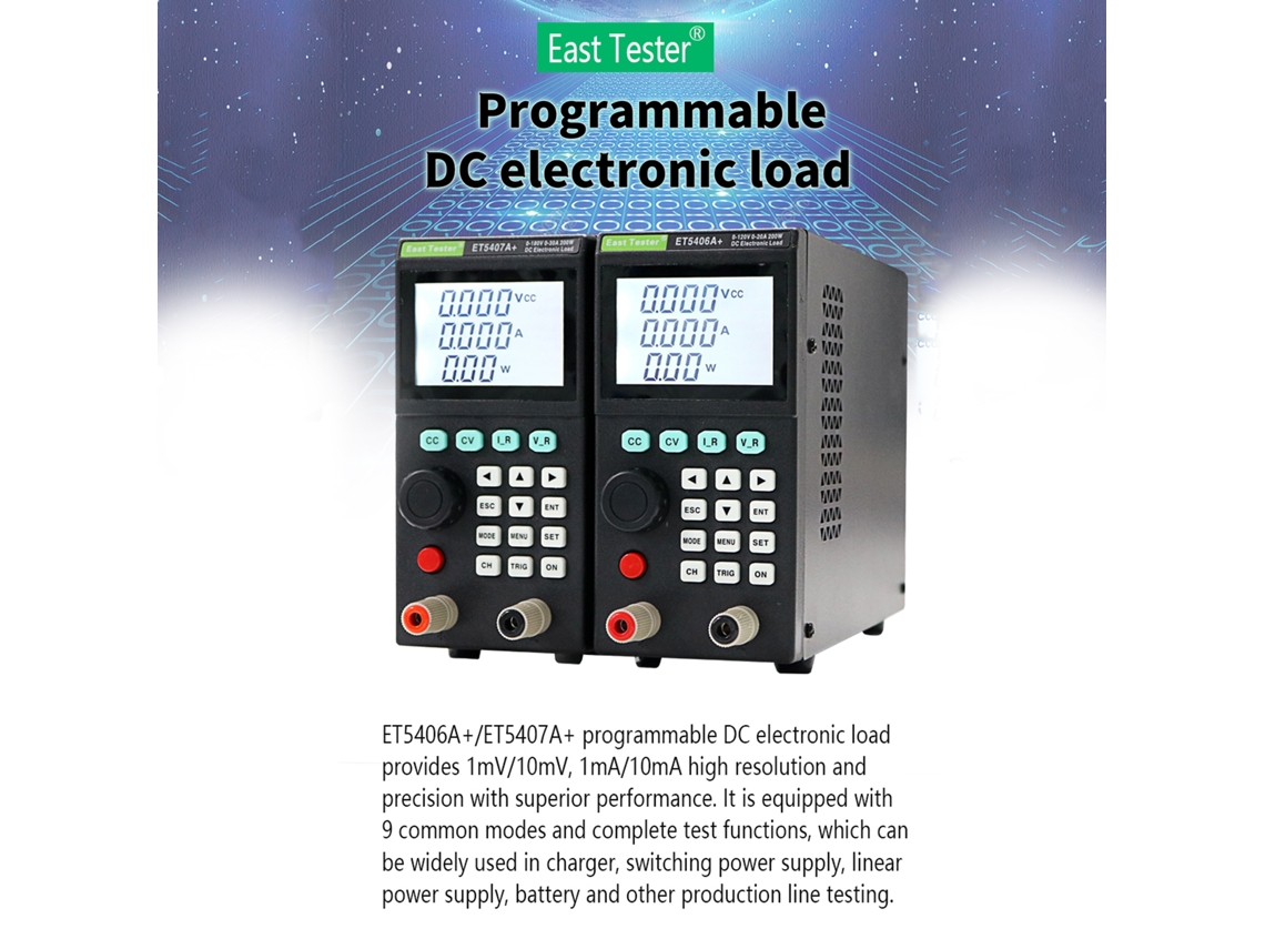 Testador De Carga Elétrica Dc Programável 200w 20a