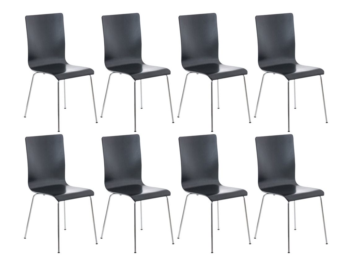 Conjunto de 8 cadeiras para sala de espera PEPE preto CLP