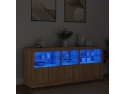 Aparador con luces LED 162x37x67 cm Roble Sonoma