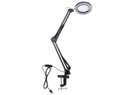 Lâmpada De Mesa De Trabalho Com Lupa 5x E Led Com Brilho Ajustável Para Reparos Industriais, Lâmpada De Trabalho Led 5x