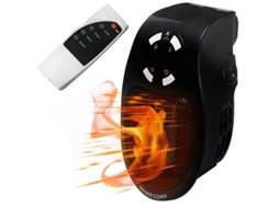 Aquecedor De Ventilação Econômico Com Termostato Automático E Timer 12h Para Quarto,banheiro,interior Btforus (preto)