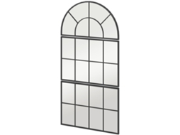 Espelho de Parede Arco Estilo Janela para Quarto e Hall de Entrada 76x43 Cm Preto BTFORUS