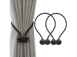 Conjunto De 2 Cortinas Com Fecho Magnético(preto)