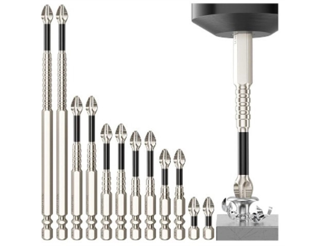Conjunto De Brocas Magnéticas Alta Resistência A Impactos K5, 12 Peças, 25, 50, 65, 70, 90 E 150 Mm (12 Peças) -aquaforge