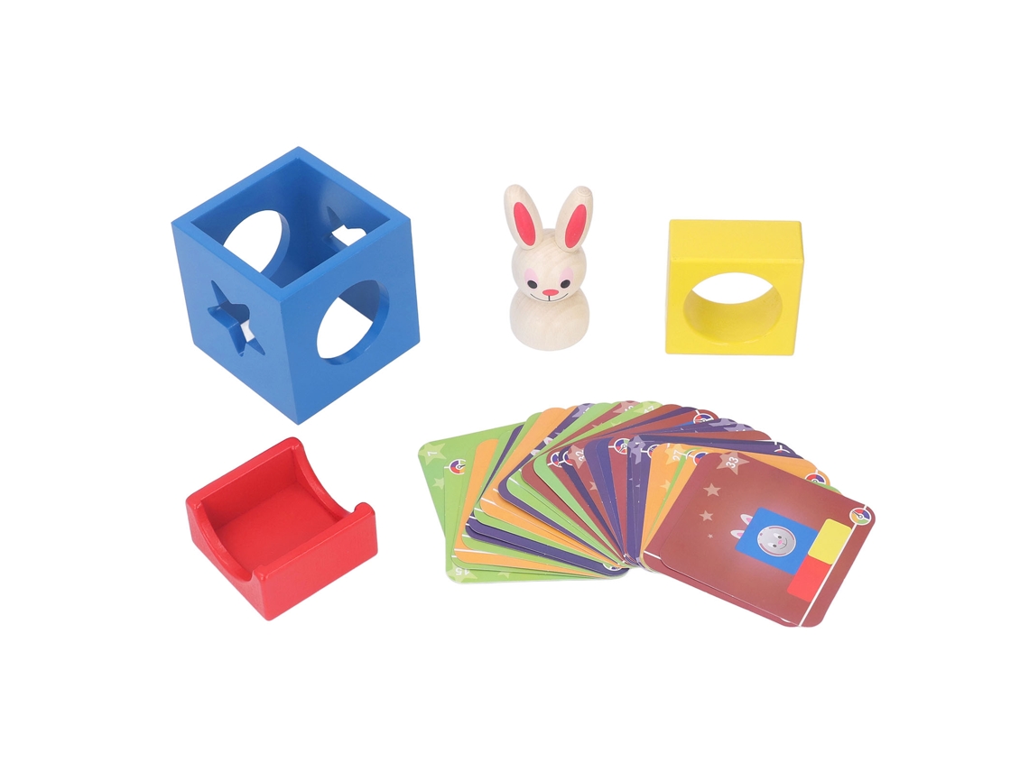 Primerox brinquedo de Caixa de Madeira para Bebê Coelho Educativo Jogo de Aprendizagem Infantil
