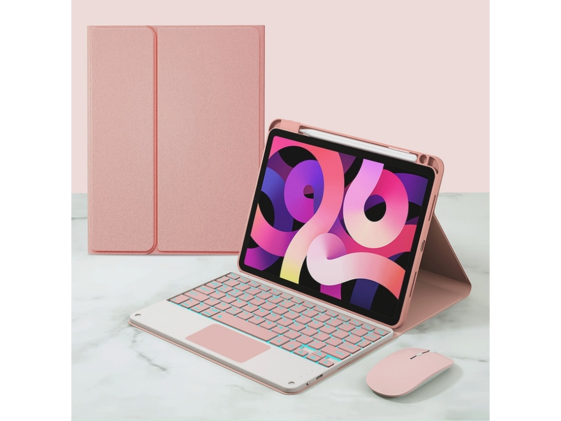 Lurelia Capa Com Teclado Bluetooth Para Ipad Air 5 10.9 Com Teclado E Rato Retroiluminados