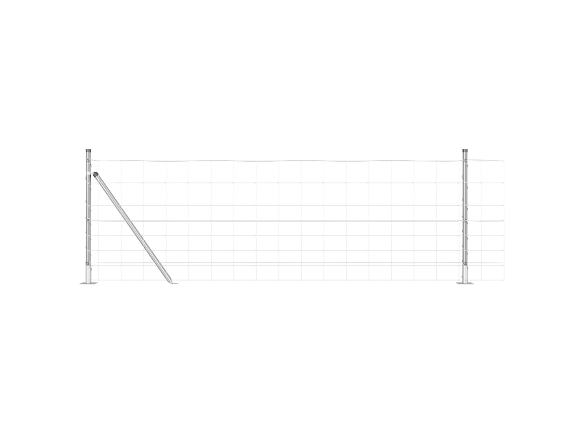 Conjunto 1 Poste De Cerca Externo Vidaxl Prateado Aço (25 X 0,8 M)