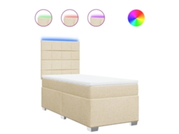 Box Spring Bed, Box Spring Beds Vidaxl Creme Tecido (90 X 200 Cm)
