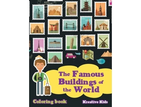Livro The Famous Buildings Of The World Coloring Book De Kreative Kids (inglês)