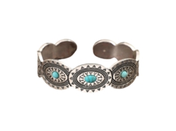 Pulseira Aberta Em Estilo Retrô Com Turquesa Natural. Uma Joia Sofisticada Para Um Visual Único E Elegante. Nostalgia88