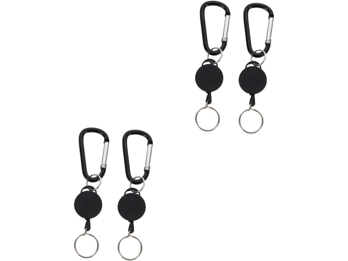 Conjunto De 4 Porta Crachás Retráteis, Multifuncional E Com Mosquetão Para Atividades Ao Ar Livre, Camping E Montanhismo. Gokoco
