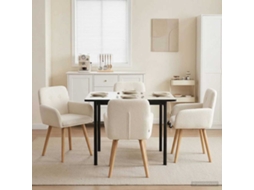 Vidaxl Cadeiras De Jantar 4 Unid. Bouclé Creme 59 X 57 X 85 Cm