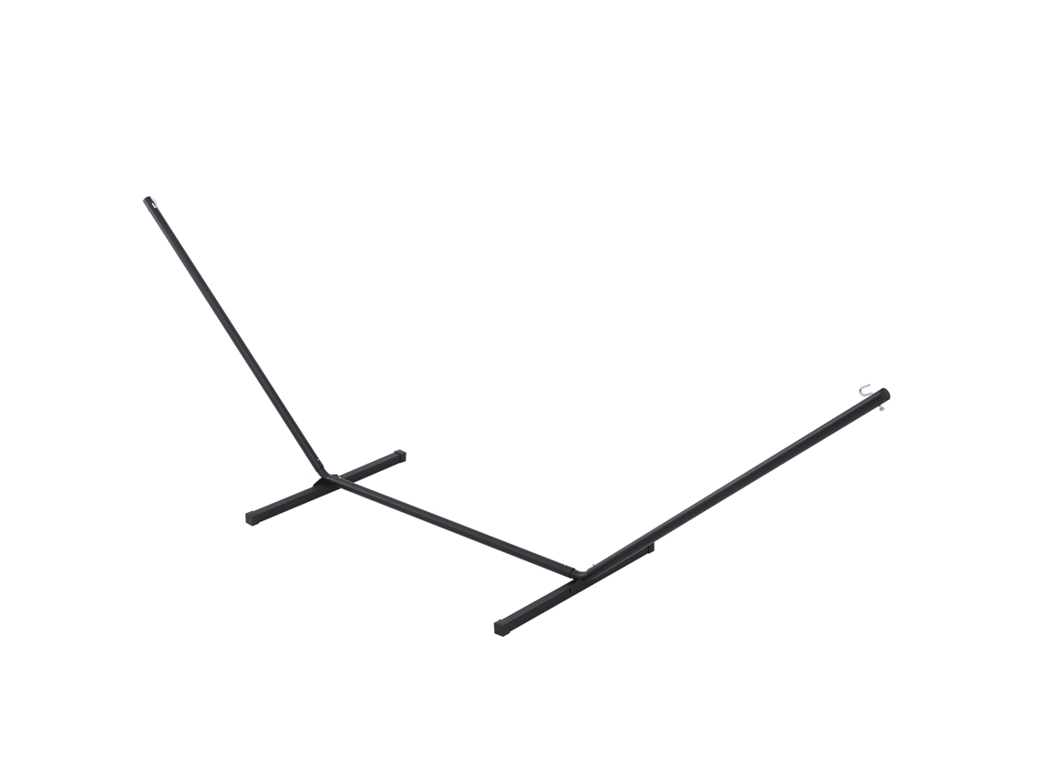 Suporte Para Rede 330-360 Cm Em Metal Com Bordos De Borracha, 360x92x112 Cm, Preto.