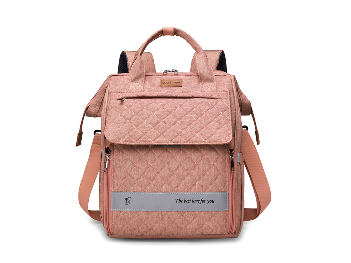 Mochila Maternidade Multifuncional Czhhmart Com Porta De Carregamento Usb Rosa