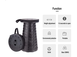 Banqueta AQUAFORGE dobrável portátil, extensível, para camping, pesca, churrasco, atividades internas e externas, azul