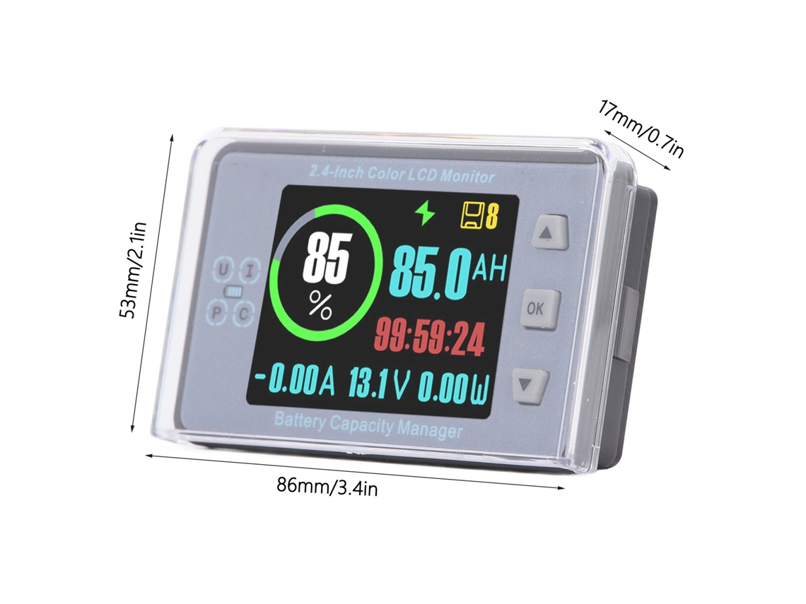 Laxiscreed Monitor De Bateria Com Tela Colorida De 2.4" E Conexão Bluetooth Para Facilitar A Gestão