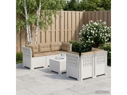 Vidaxl Sofá De Jardim De 5 Pessoas Com Almofadas Visual De Rattan Pp
