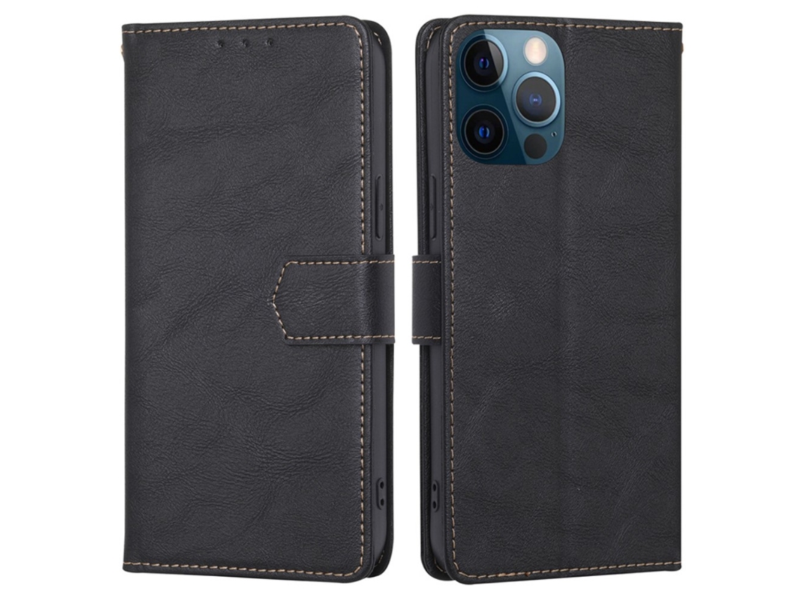 Capa Para Iphone 15 Pro Pele Sintética Magnética Preto