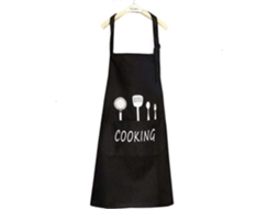 Delantal de Cozinha Unissex Impermeável Preto de Pvc com Bolso Grande Ajustável para Profissionais e Lar