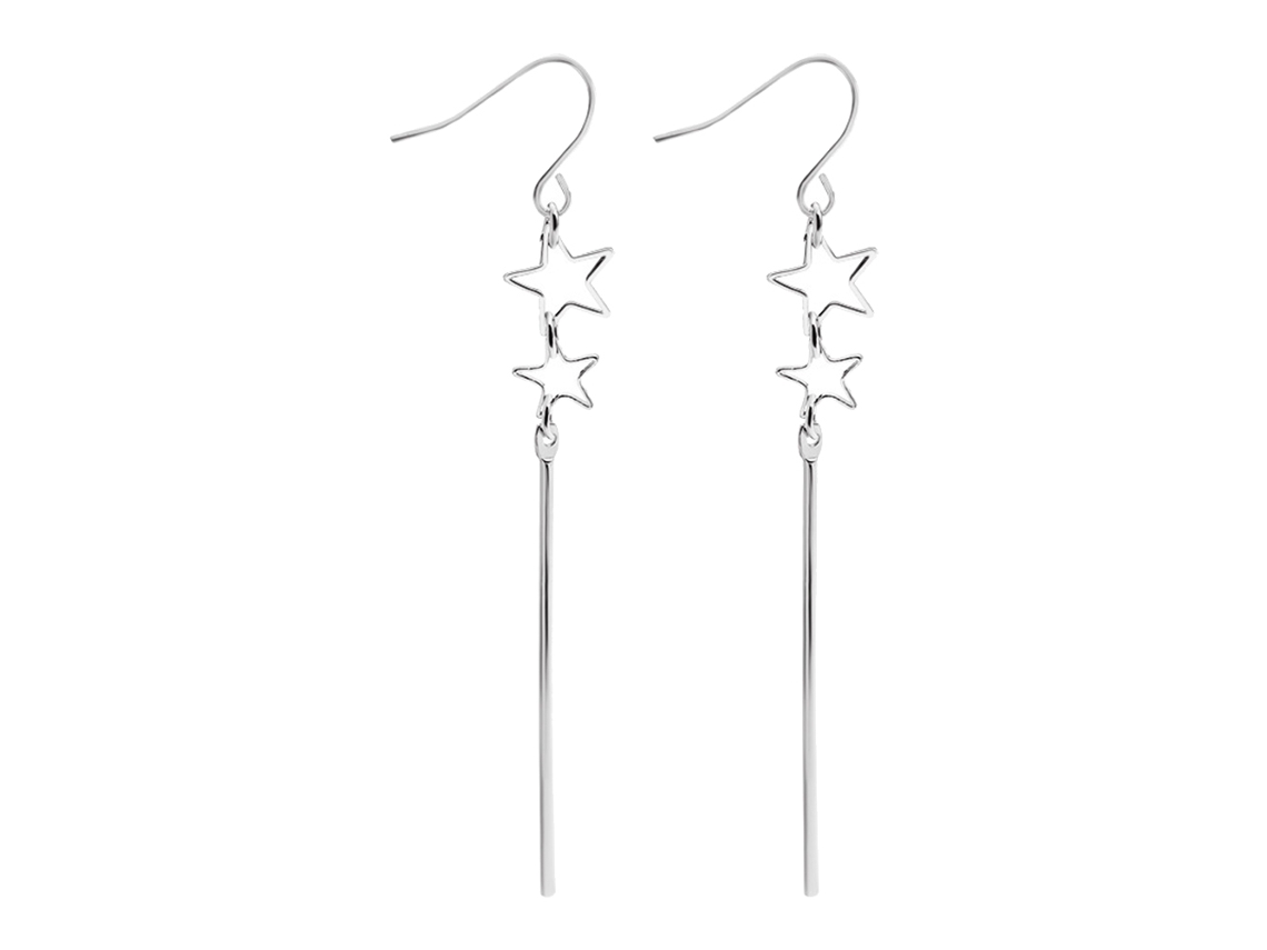Brinco Pendente Estrela De Cinco Pontas Com Tassel Elegante Geométrico