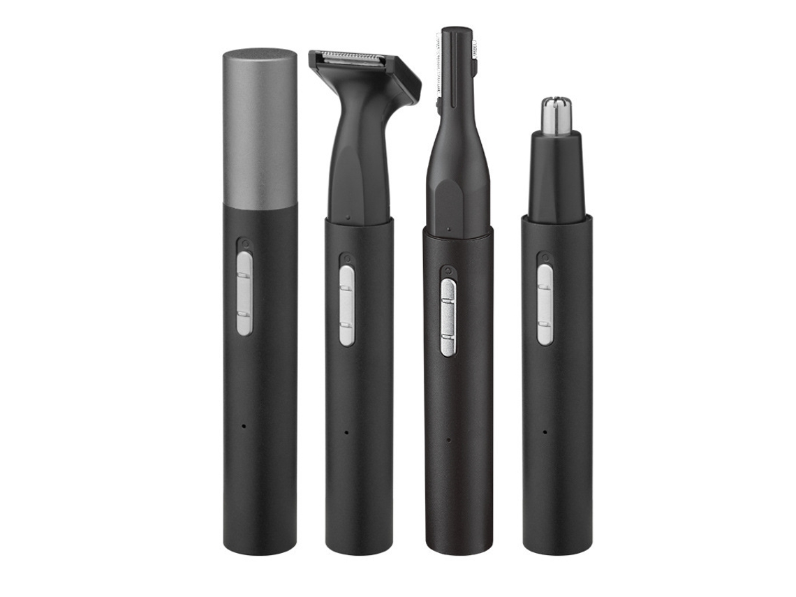 Aparador 3 Em 1 Recarregável Usb, Com Cabeças Intercambiáveis, Para Sobrancelhas, Nariz E Barba, Cor Preta, Compacto, Recarregável, Uso D...