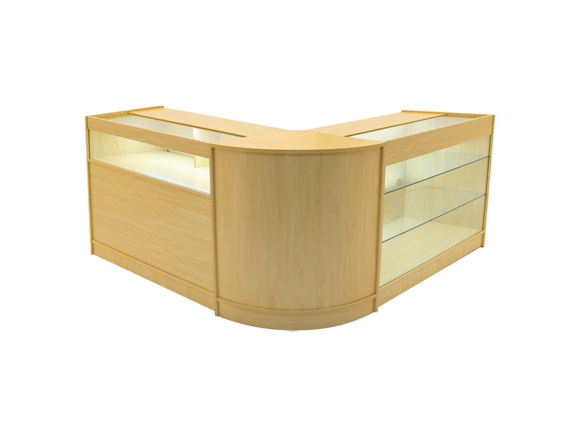 Conjunto de Balcões Comerciais MonsterShop Triton, Carvalho, K1200B1200CM60