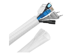 Manga Protetora para Cabos, 3 M, 20 Mm, Cor Branco, para Tv, Pc, Home Theater, Carro e Escritório AQUAFORGE
