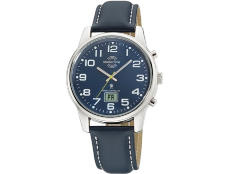 Relógio masculino azul couro real Mtga-10815-31L MASTER TIME