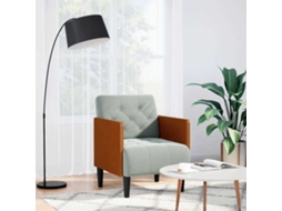 Vidaxl Poltrona Com Apoio De Braços 55 Cm Veludo Cinzento-claro