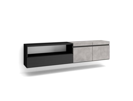 Móvel de Tv 200X45X35cm para Televisores Até 80 Suspensos Cimento SKRAUT HOME