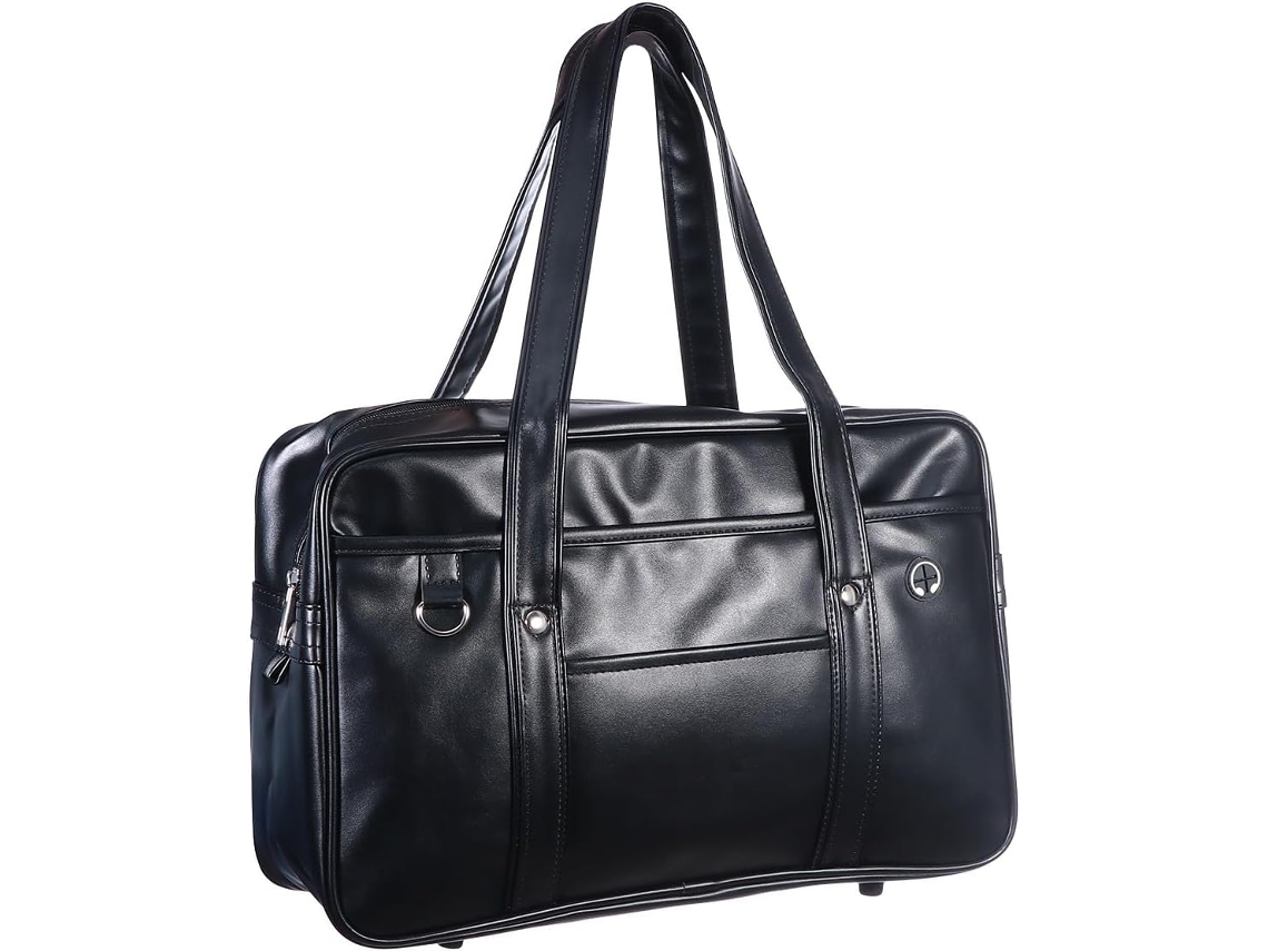 Bolsa De Ombro Japonesa Impermeável Para Laptop, Feita De Couro Pu Resistente, Com Grande Capacidade.